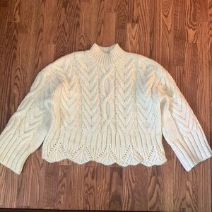 Zara ecru cable knit sweater US small